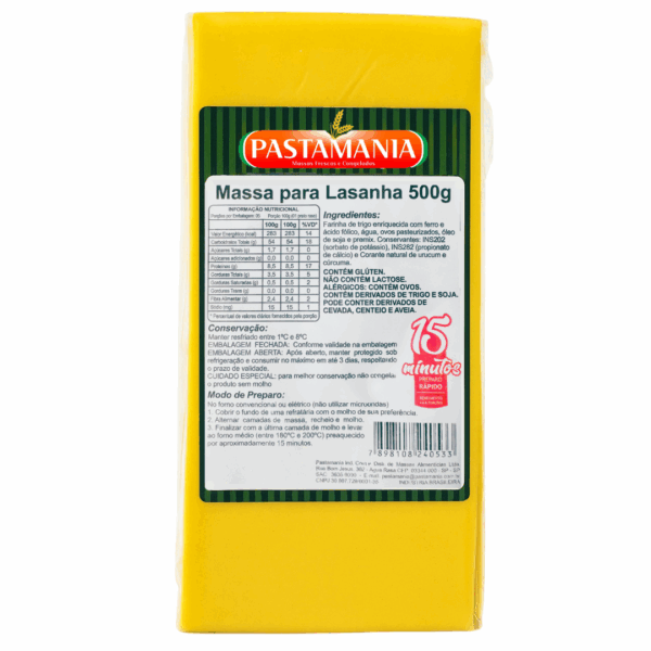 Massa para Lasanha 500 g Massa para Lasanha 500 g